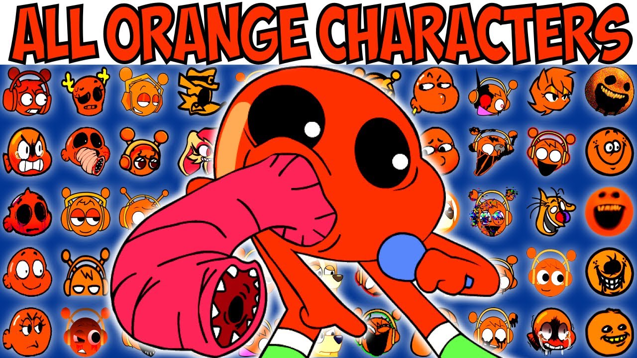 ALL ORANGE CHARACTERS | FNF Character Test | Gameplay VS Playground