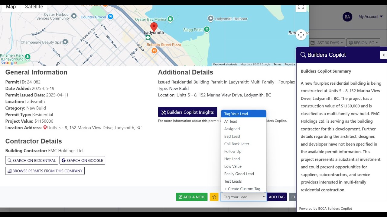 Permits Builders Copilot + Lead Tagging