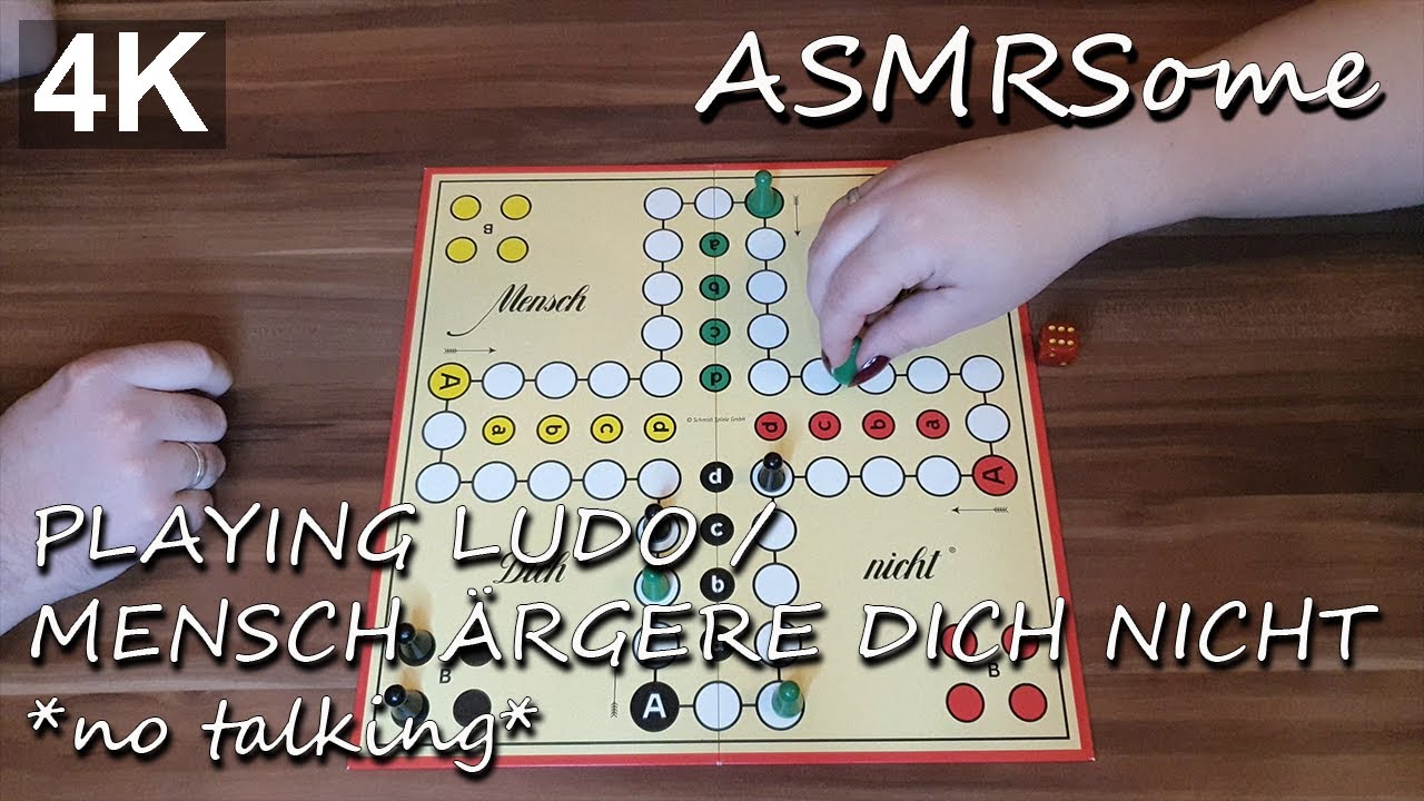 ASMR ~ Playing Ludo (Mensch ärgere dich nicht) ~ Who will win? *no talking* ~ 4K