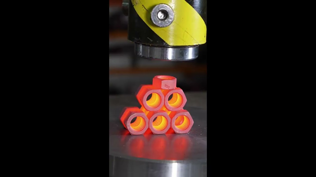 #hydraulicpress#redhotmetal#satisfying#compilation#extremepressure