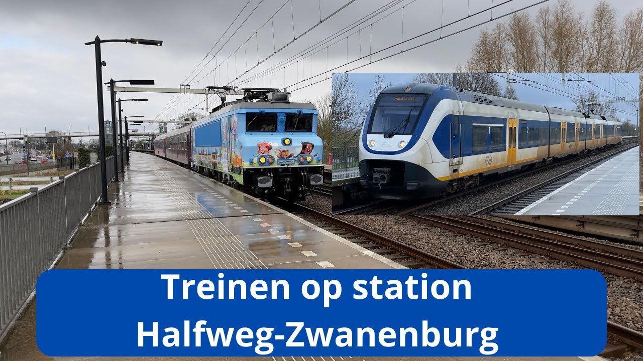 Treinen op station Halfweg Zwanenburg - 6 januari 2024