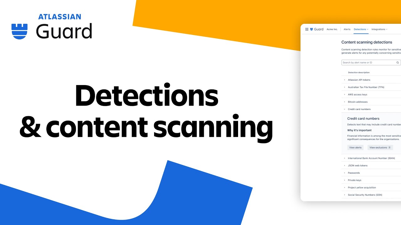 Detections & content scanning | Getting started with Atlassian Guard Premium | Atlassian