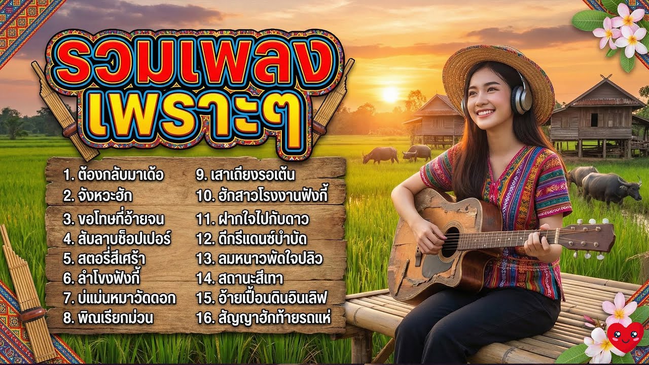 รวมเพลงเพราะๆ ลูกทุ่งอีสานอินดี้ ฟังสบาย อกหัก กินใจ ไม่มีโฆษณาคั่นบ่อย : ฮักพัง มิวสิค