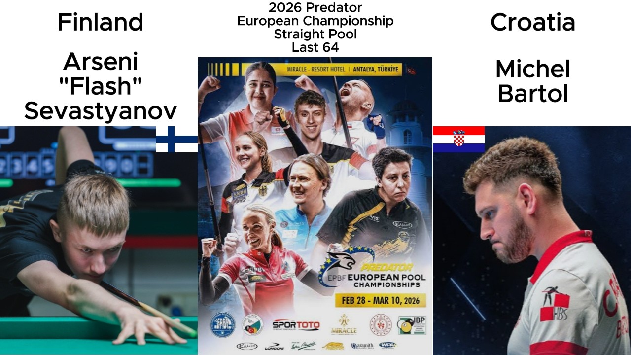 2026 Predator European Championship, Straight Pool, Last 64