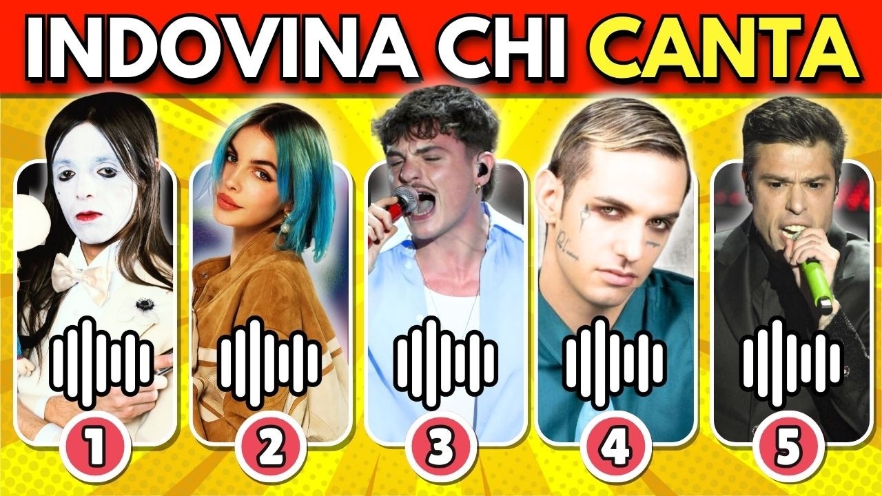 INDOVINA IL CANTANTE DALLA CANZONE - SANREMO 2025 🎤 🇮🇹  | Olly, Fedez, Achille Lauro, Rose Villain