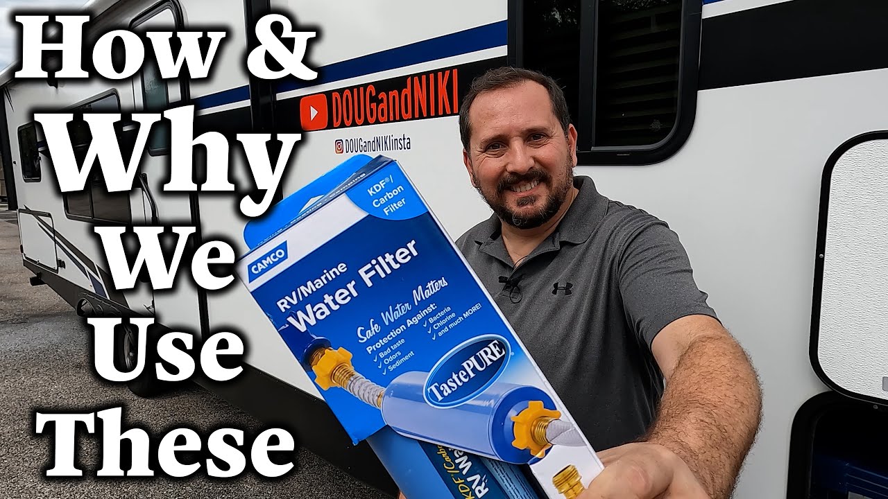 Camco TastePURE RV Water Filter with Flexible Hose Protector
