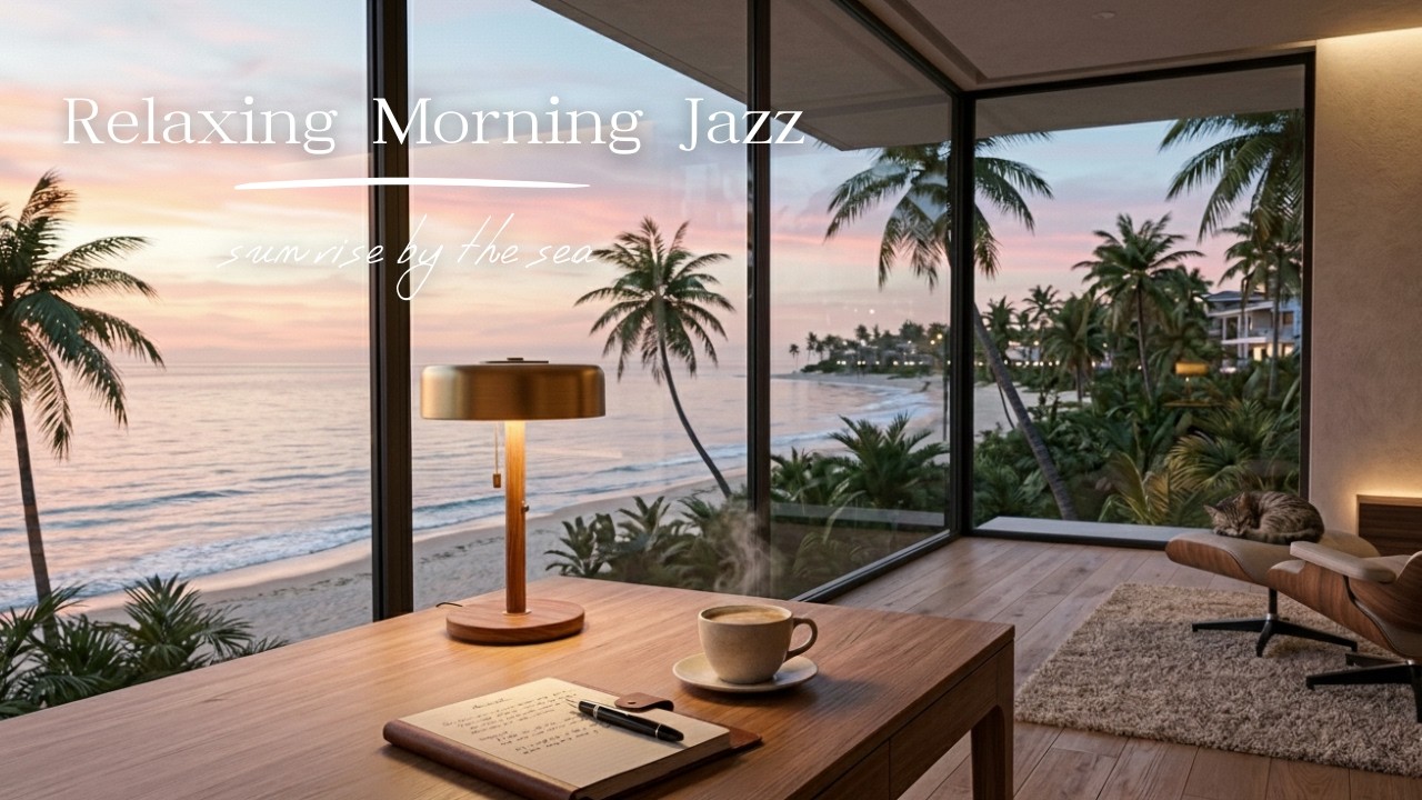 マンハッタンのサンライズ、海辺のモーニングジャズ🎷Ocean Sunrise Morning Jazz | Relaxing Music for Study & Work