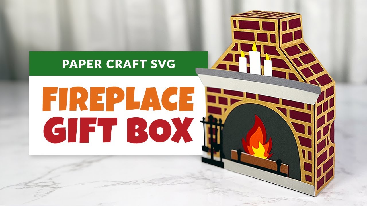 Cozy Fireplace Paper Gift Box | DIY 3D Holiday Craft