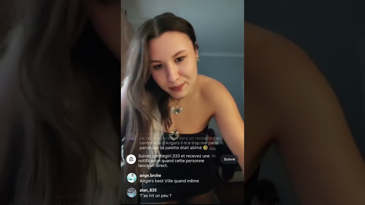 Cute busty girl smoking live