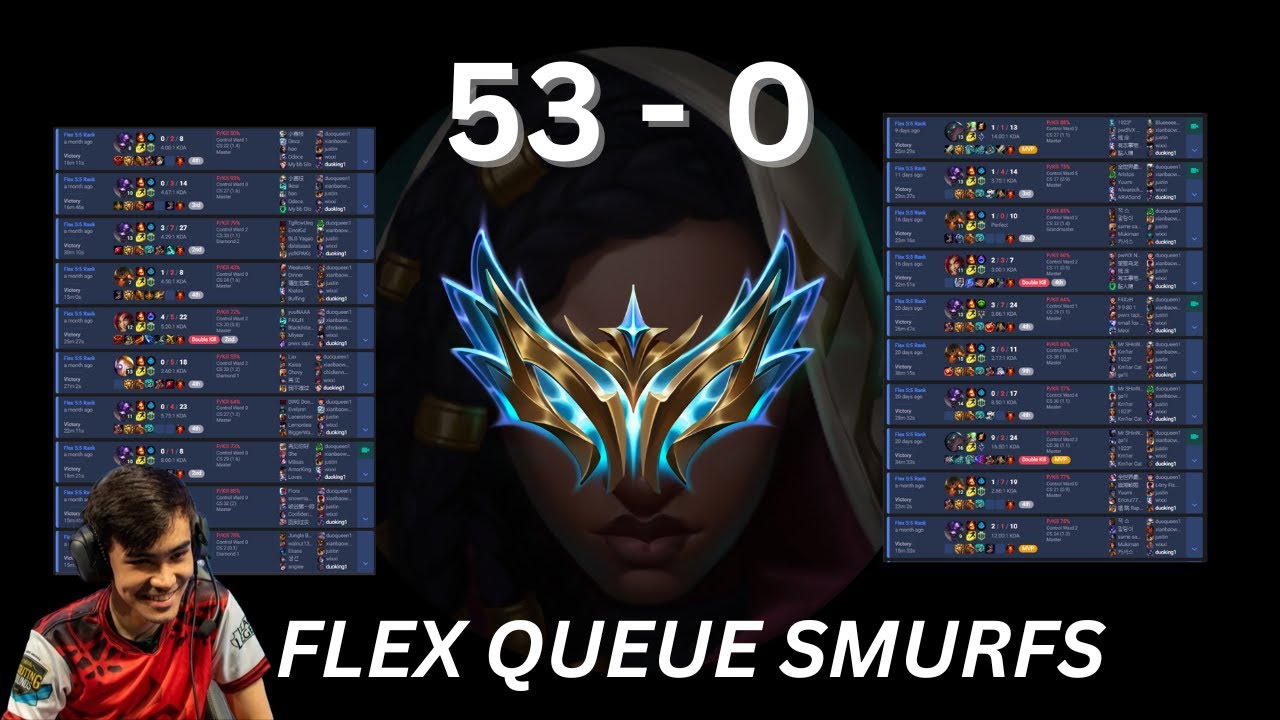 Duoking 220 Souls Challenger Senna Masterpiece. 53 - 0 Flex Queue Smurfing