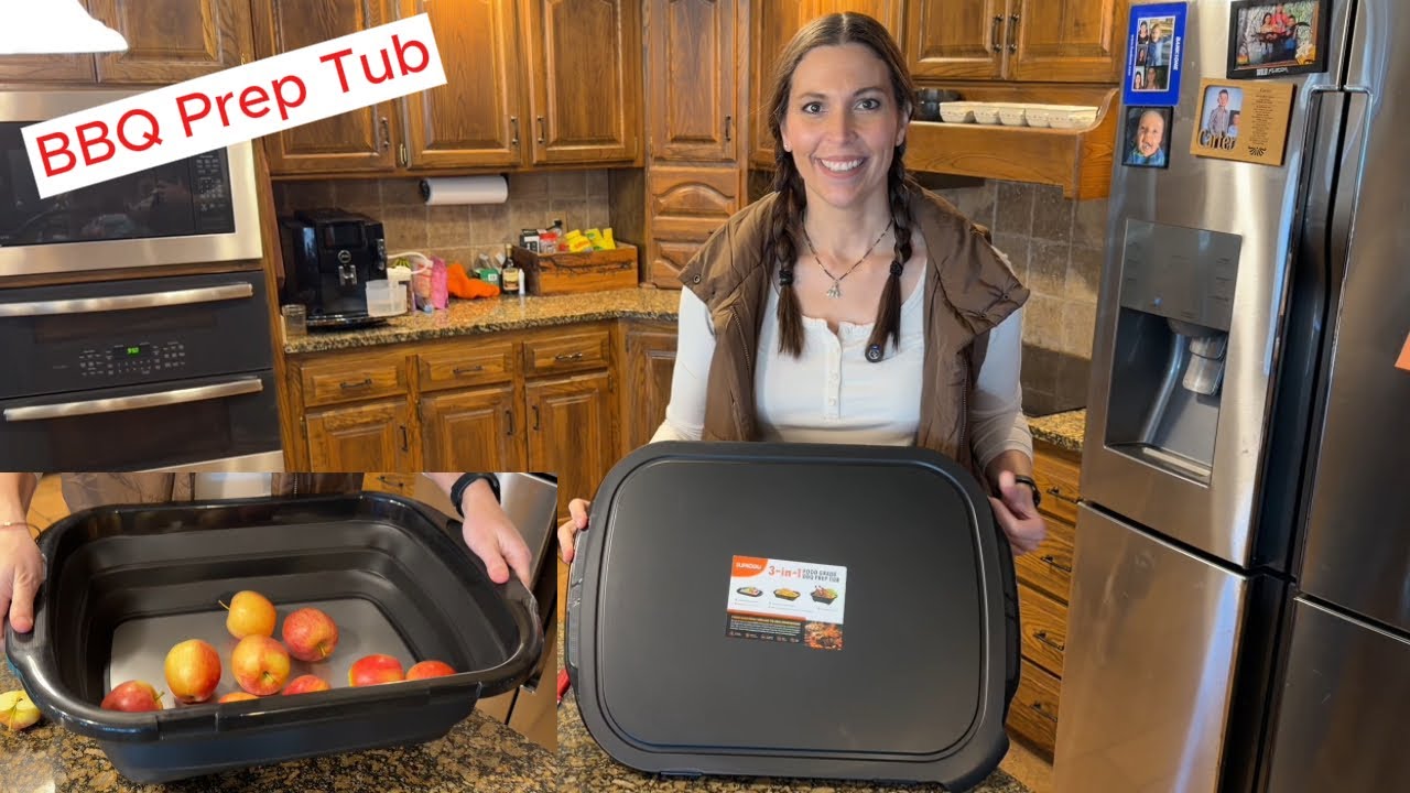 sufkodu BBQ Prep Tub with Collapsible Cutting Board