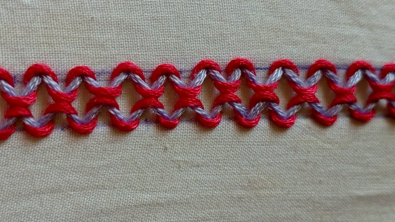 Beautiful stitch border line embroidery 🪡🪡 very easy unique stitch and amazing hand embroidery 🪡