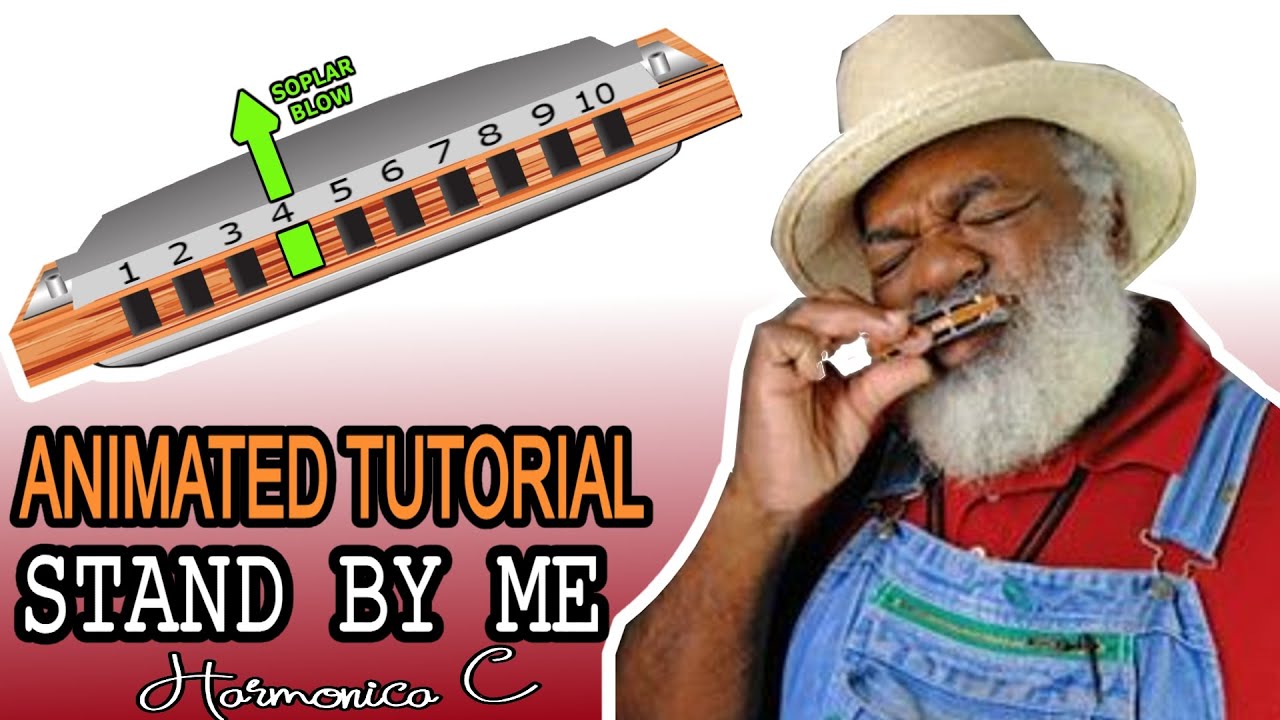 THIS IS A SLOW ANIMATED TUTORIAL, STAND BY ME HARMONICA ( C DIATONIC ), ARMÓNICA C, BLUES HARP C
