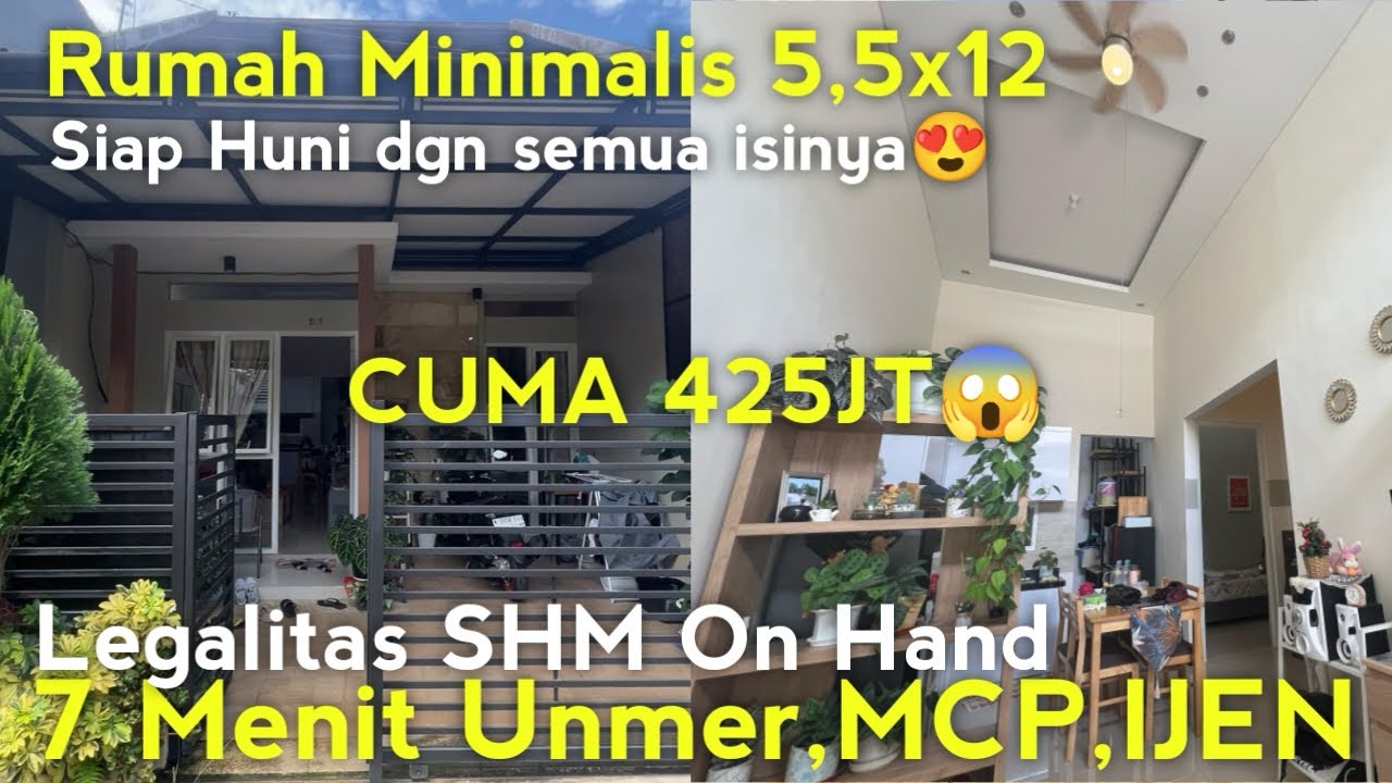 RUMAH MALANG DIJUAL MURAH 425 JT⁉️LOKASI STRATEGIS 7 MENIT UNMER,MCP,IJEN