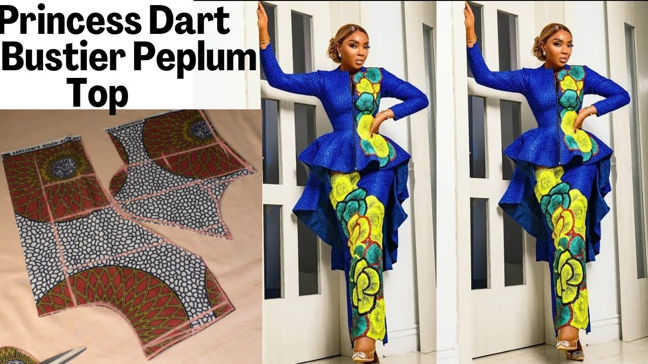 How to Cut and Sew a Front Zipper Princess Dart Bustier High/low PEPLUM Top STEP by STEP