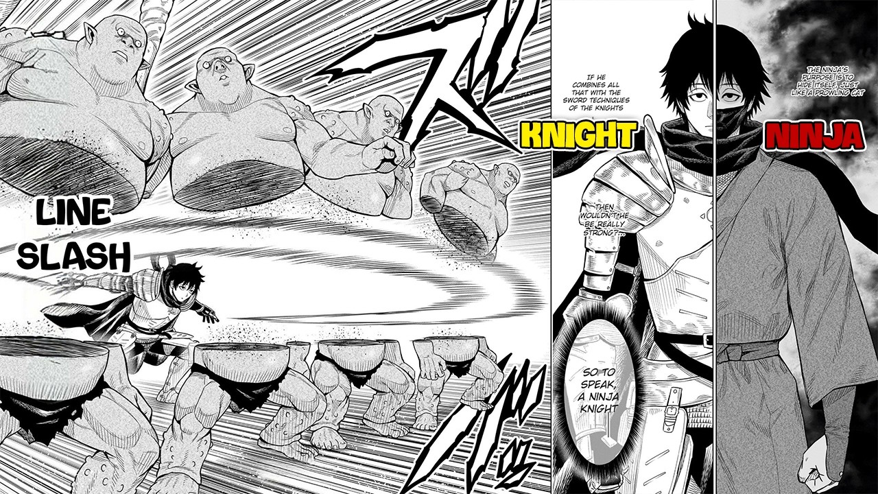 Ninja Assassin Disguised As A Knight — LINE SLASH Skill Wiped Out All The Monsters - Manga Recap