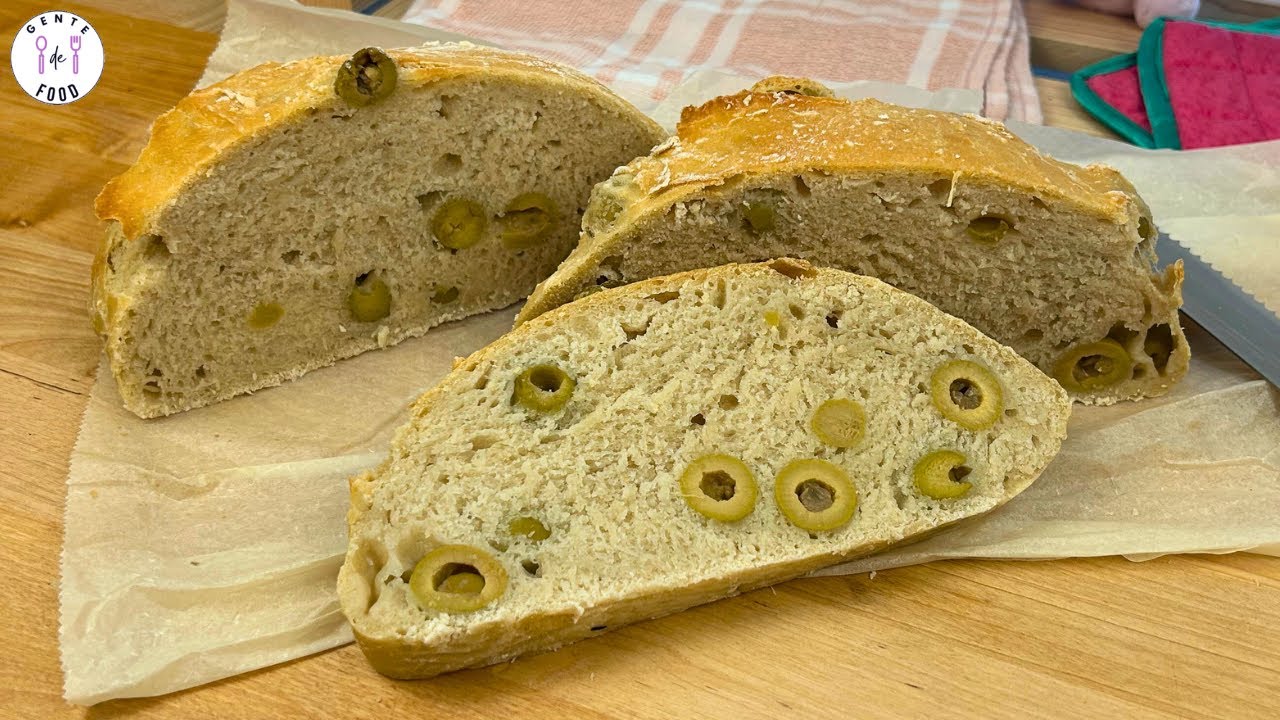 Pan de aceitunas sin amasado | Receta #270 | GENTE DE FOOD