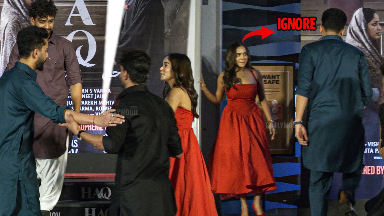 😳 Elvish Yadav IGNORES Manisha Rani arrive at Haq Movie Screening