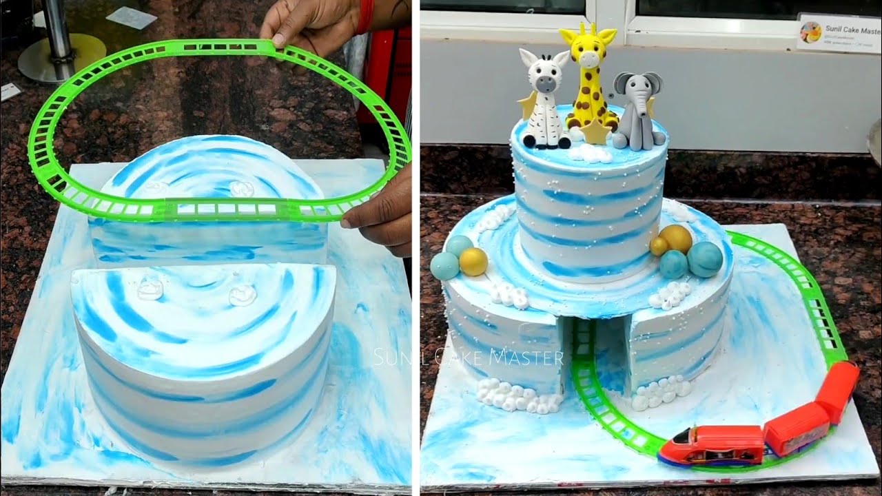 How To Make Moving Train Cake I Train Cake | Running Train Cake | Two Step Train Cake Design