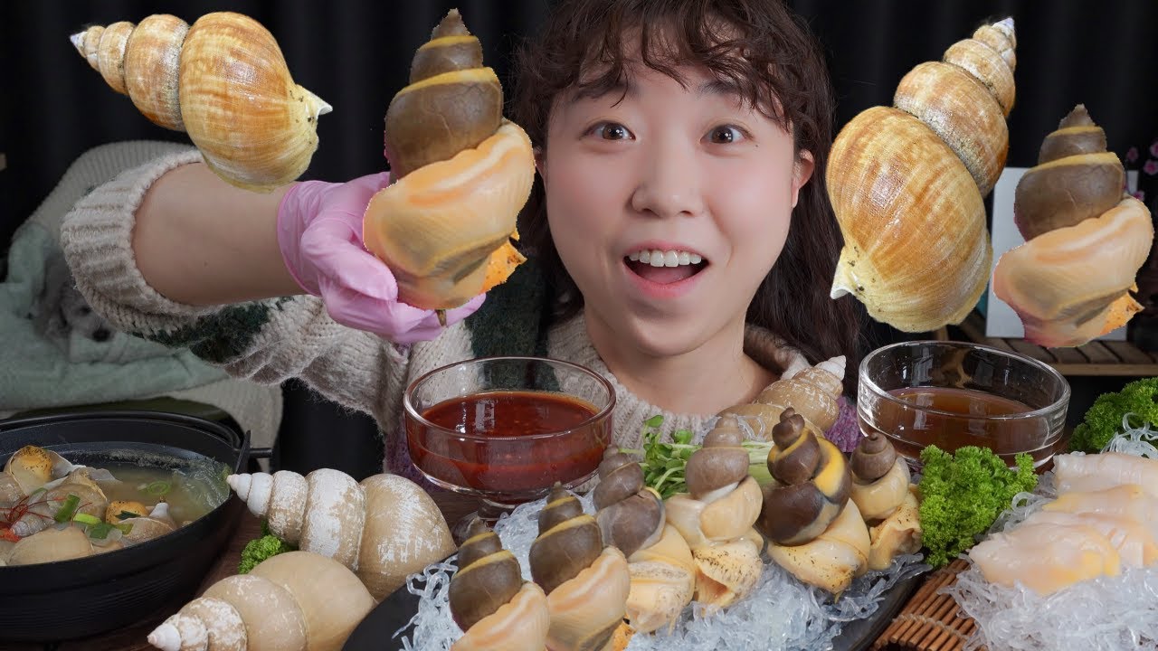백골뱅이 내장에 진심인 사람 Sea Snail Mukbang