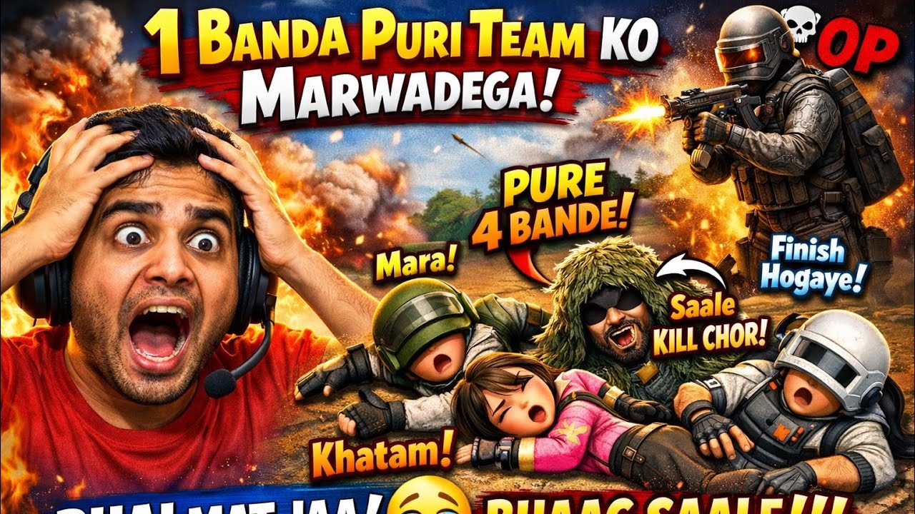 “1 Banda Puri Team Ko Marwadega 😱 | Bhai Mat Jaa! Pure 4 Bande The 😂 BGMI Funny Moments”