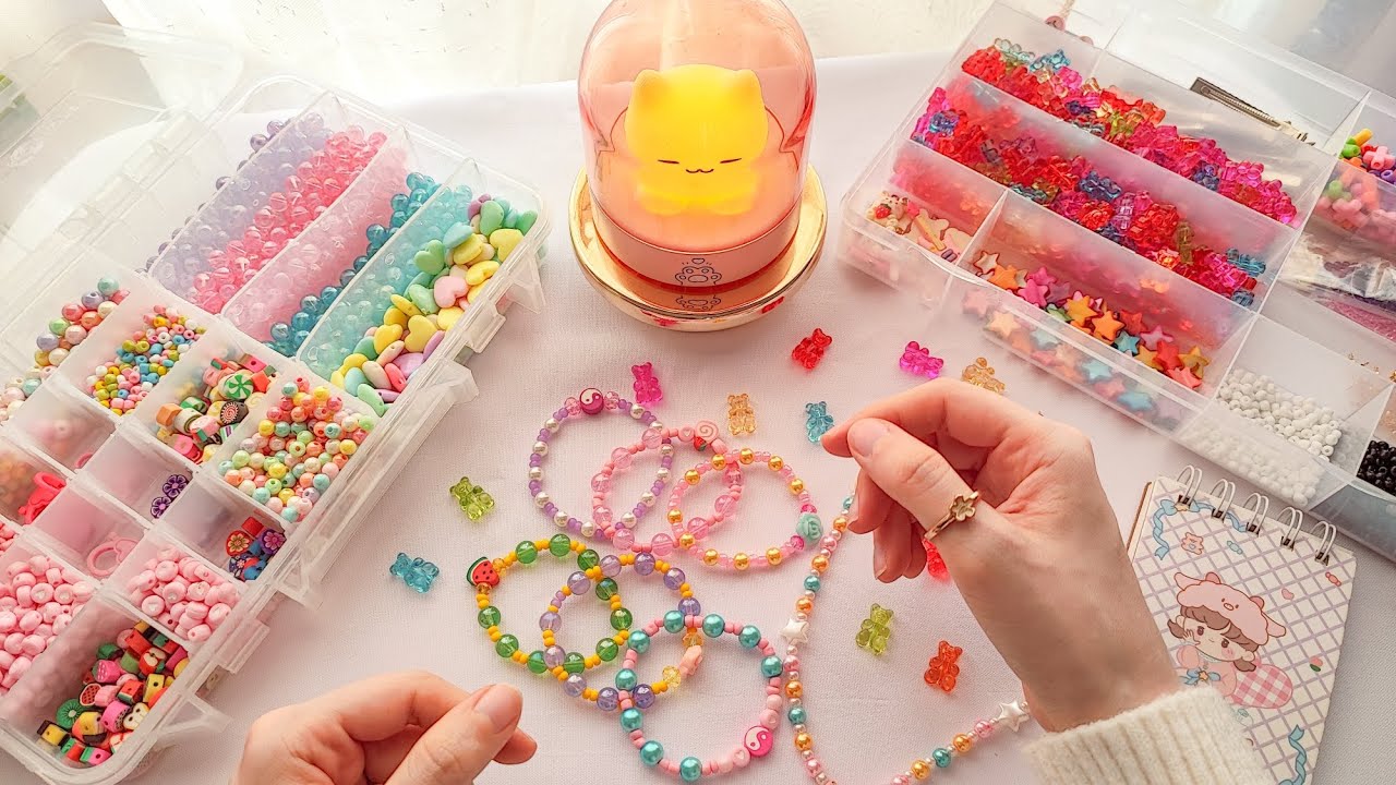 ✨ASMR | PACKING ORDERS🌷SMALL BUSINESS/JEWELRY🍰NO MUSIC, NO TALKING🌸PACK WITH ME🌸 Beads/Sleep/Study🕘