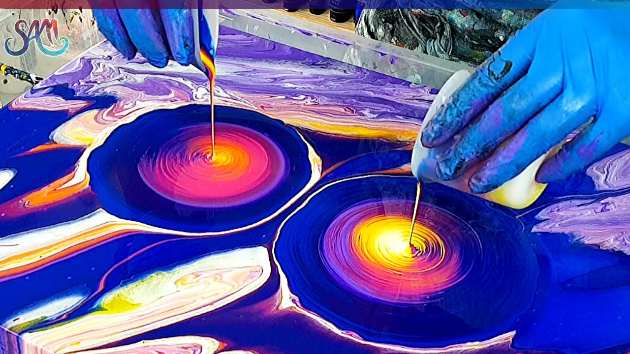 Acrylic Pouring - From Fail to WIN😄 Twin Ring Pour 👯‍♀️ MUST SEE! Fluid Art | Acrylic Painting