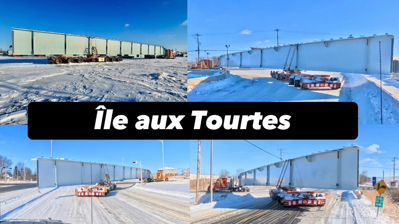 Ile aux Tourtes bridge beam transport