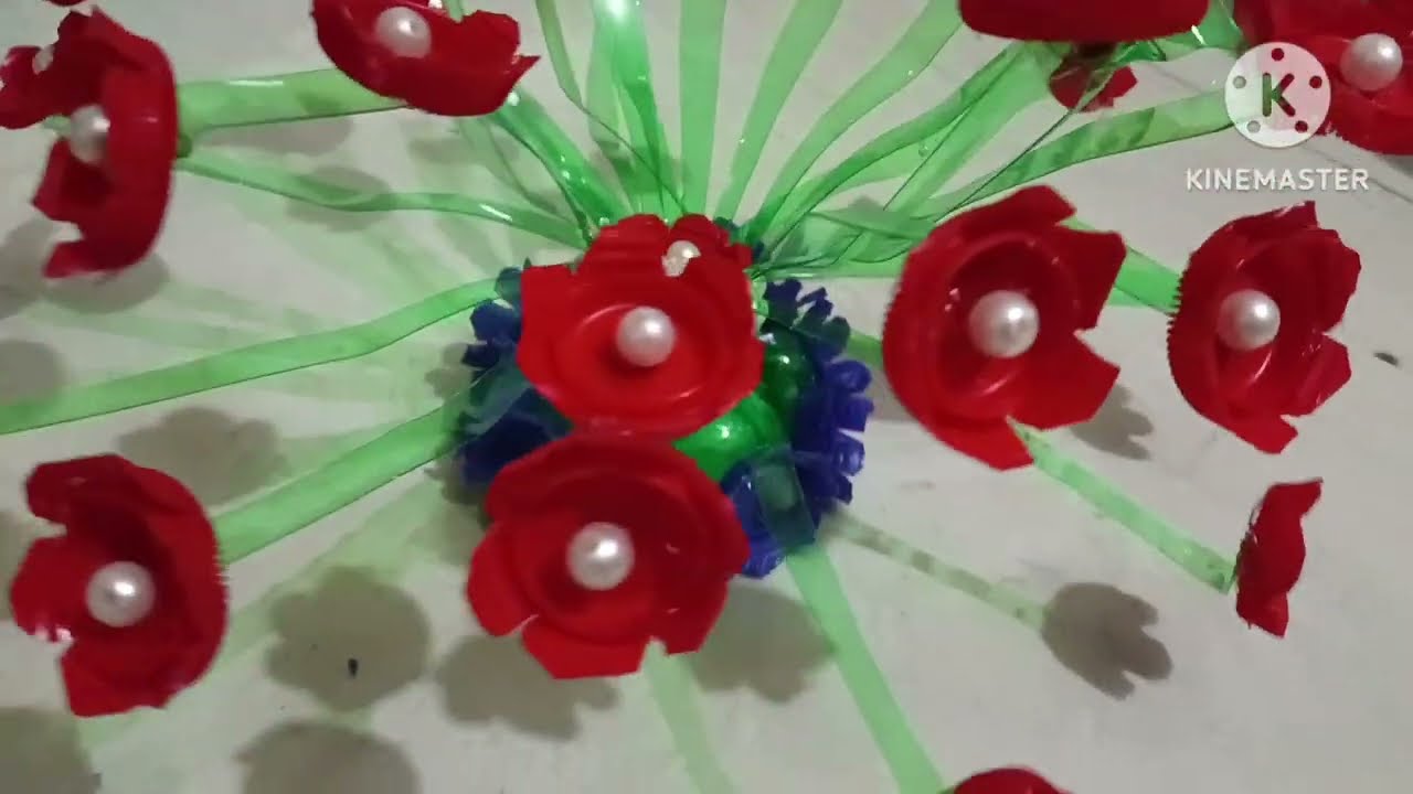 गुलदस्ता रिकामी बॉटल आणि त्याचे झाकण पासून waste bottles and bottle lid reuse after  flower pot