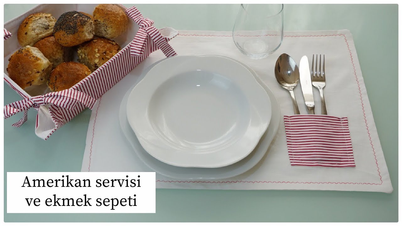 Ekmek sepeti ve Amerikan servisi Nasıl yapılır/En kolay dikiş projeleri/kendin yap/Figen Ararat