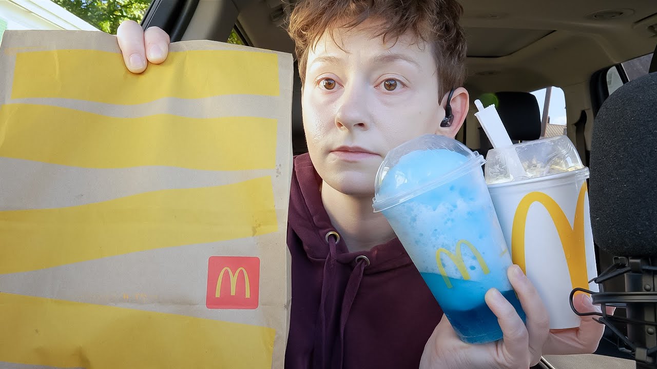 ASMR McDonald's Fast Food *Triple Cheeseburger, Chicken Nuggets, Ice Cream McFlurry [Car Mukbang]
