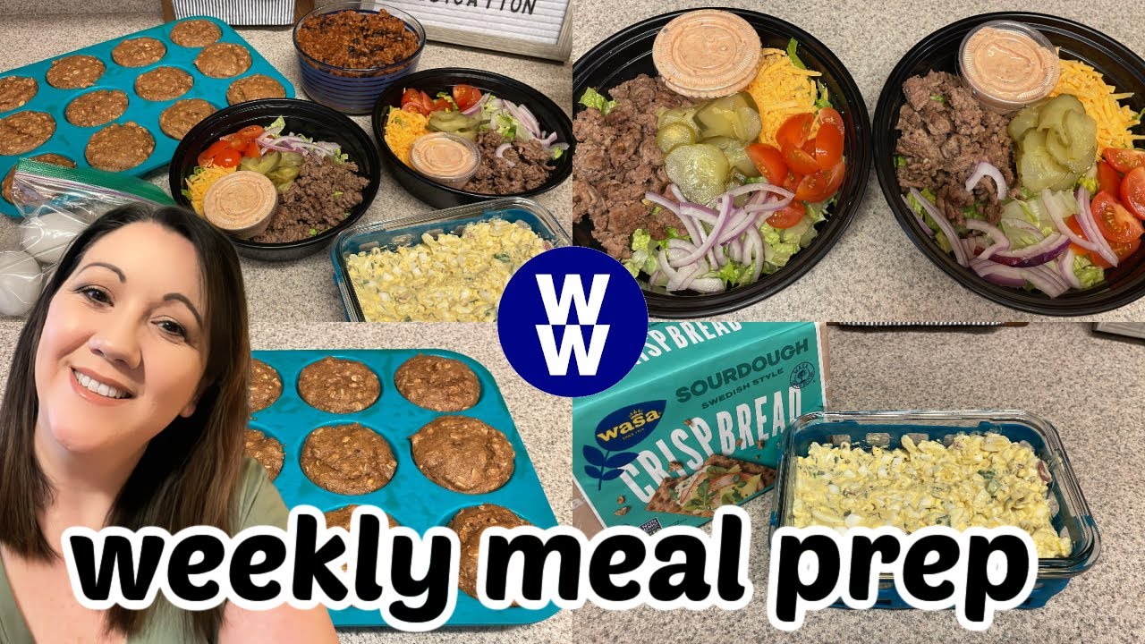 Weekly Meal Prep | Big Mac Salad, Beef & Bean Taco Meat, PB Banana Muffins | Weight Watchers
