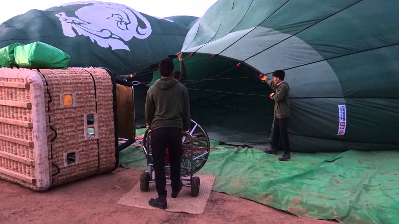 Inflating our Hot Air Balloon in Bagan, Myanmar