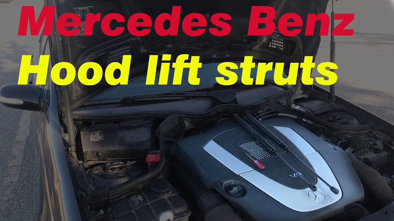How to install the Mercedes Benz hood struts | Mercedes C class | 2006 Mercedes c230 (w203) | Benz