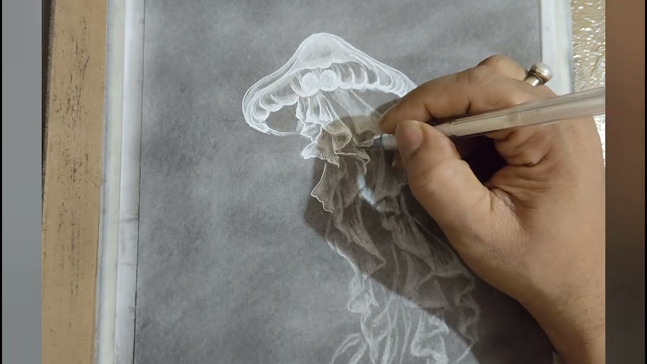 How To Draw By Charcoal Dust Without Pencil # Under Water Sketch # Charcoal Sketch.