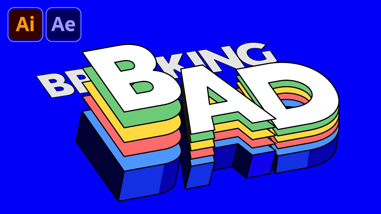 Breaking Bad Isometric Typography Text Animation in After Effects Tutorial - 100% No Plugins