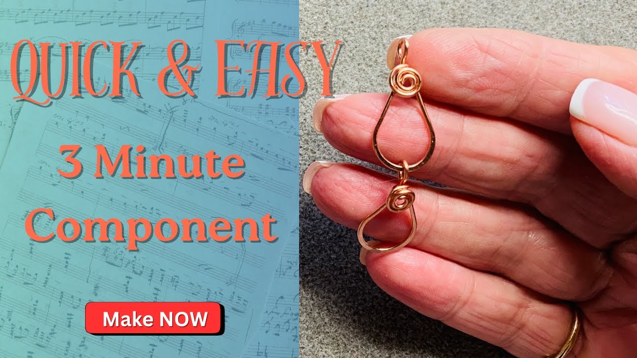 DIY Wire Wrapped Teardrop Chain Link with Spiral Rose Detail