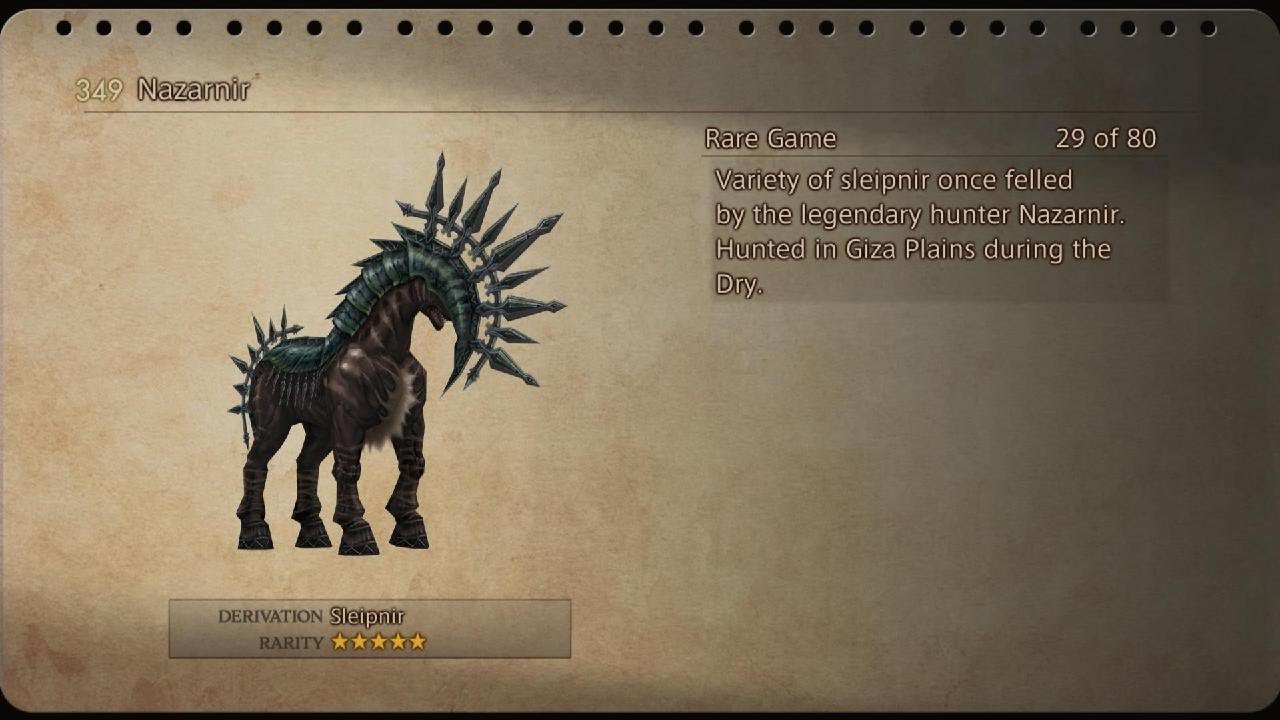 FFⅫ TZA - Rare Game Guide - Nazarnir