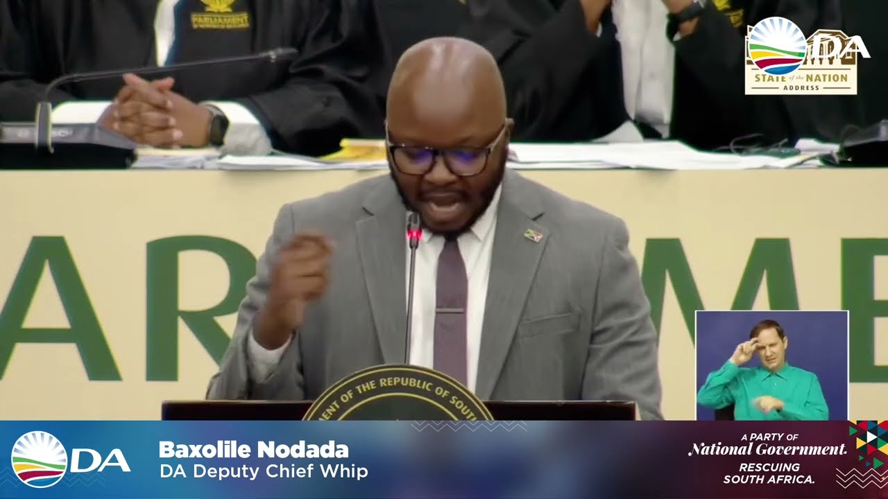 Bax Nodada closes #SONAdebate: Only the DA can fix SA’s towns & cities.