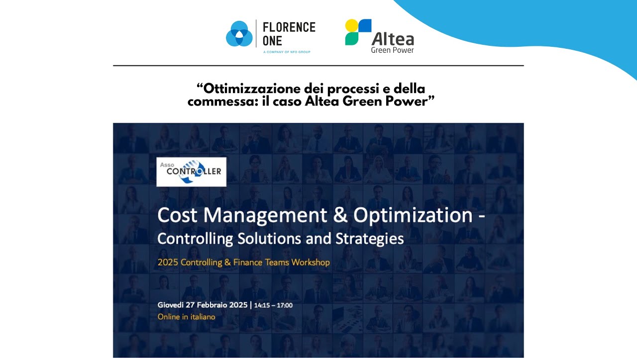Webinar: ottimizzazione dei processi e della commessa - il caso Altea Green Power