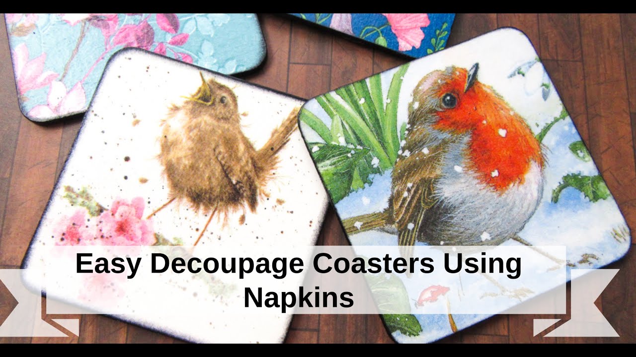 Easy Decoupage Coasters Using Napkins