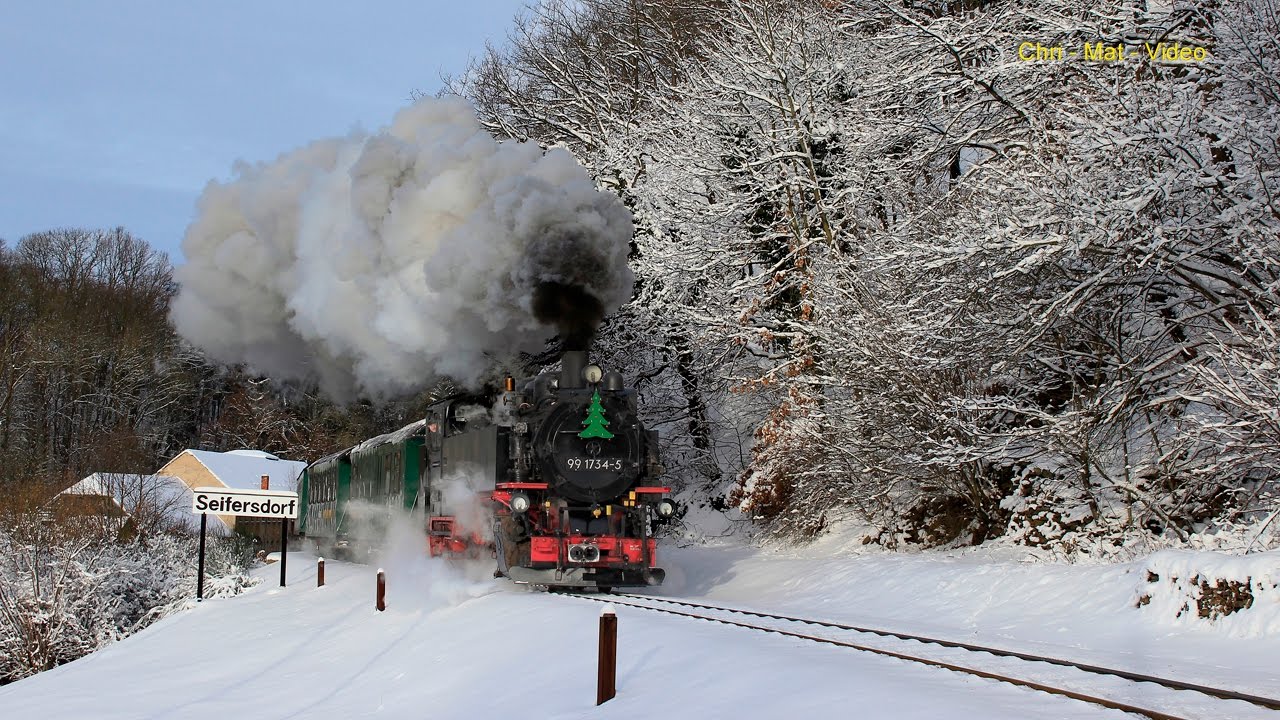 Winteridylle entlang der Weißeritztalbahn