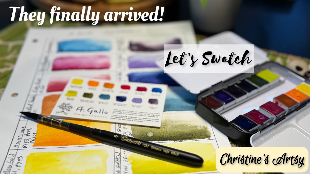 The A. Gallo Watercolor palette has arrived!  Let’s swatch these beautiful watercolor paints