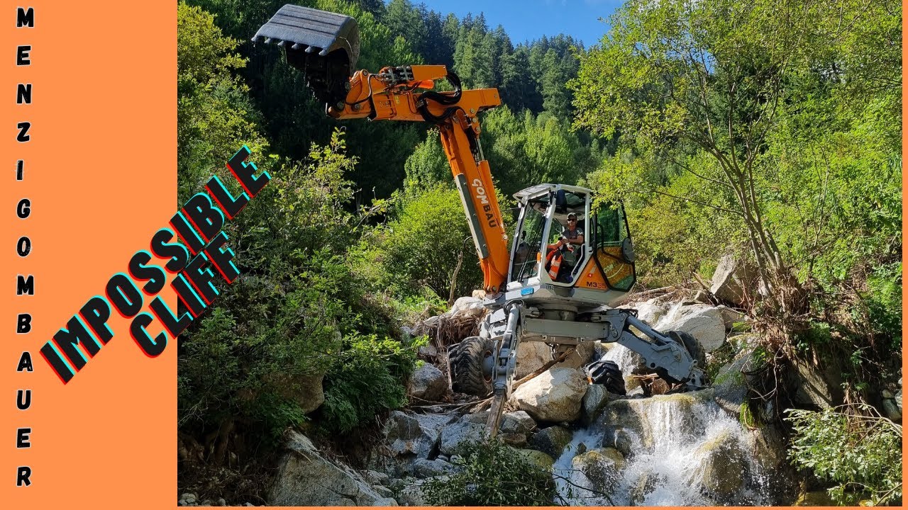 Menzi Muck M335 Stützmauer schreitbagger excavator   Ragno escavatore