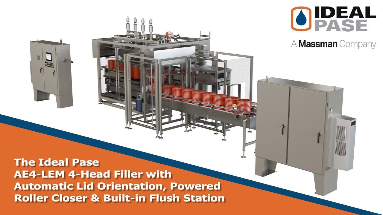 Automatic Pail Filling, Lid Orientation, Lid Placing, and Sealing with the AE4-LEM