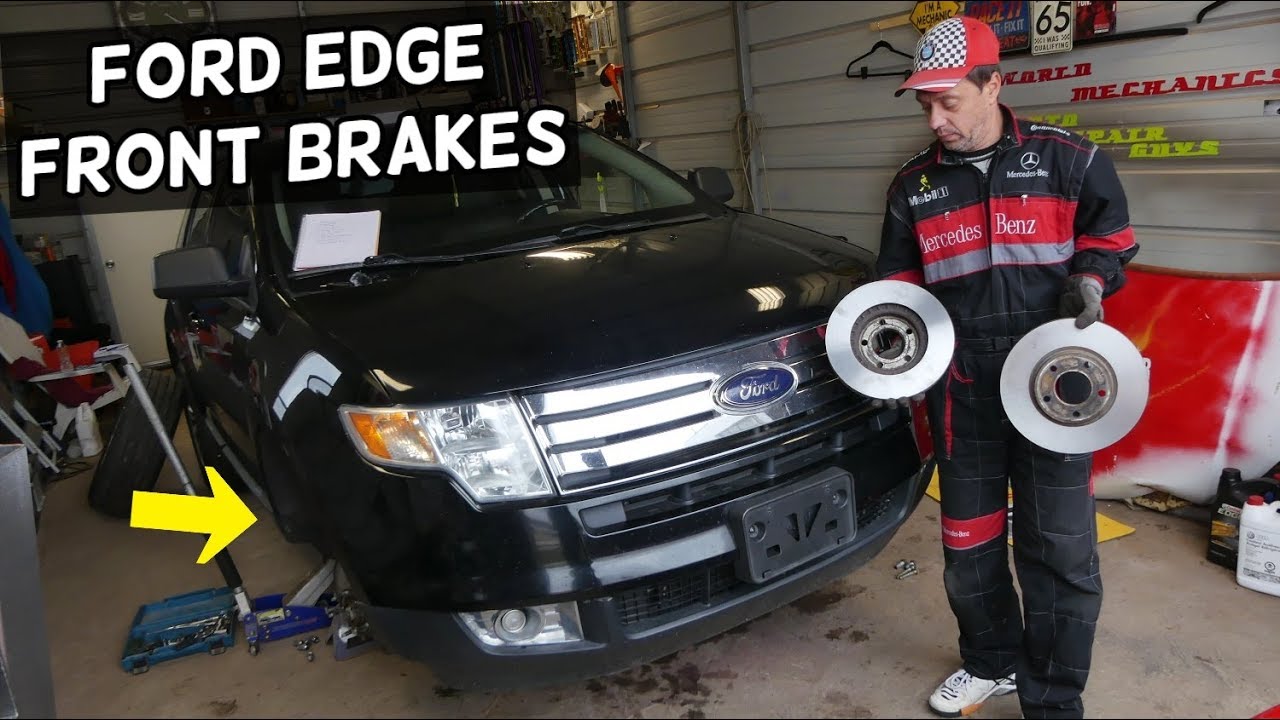 FORD EDGE FRONT BRAKE PADS REPLACEMENT. DISC BRAKE ROTOR REPLACEMENT REMOVAL