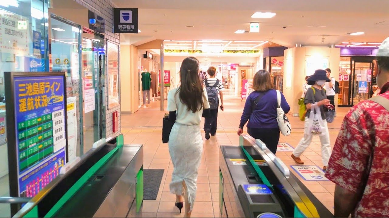 Fukuoka City Walking Tour 4k✨🌇Fukuoka station to Kurume station❤️🌈✨evening walk