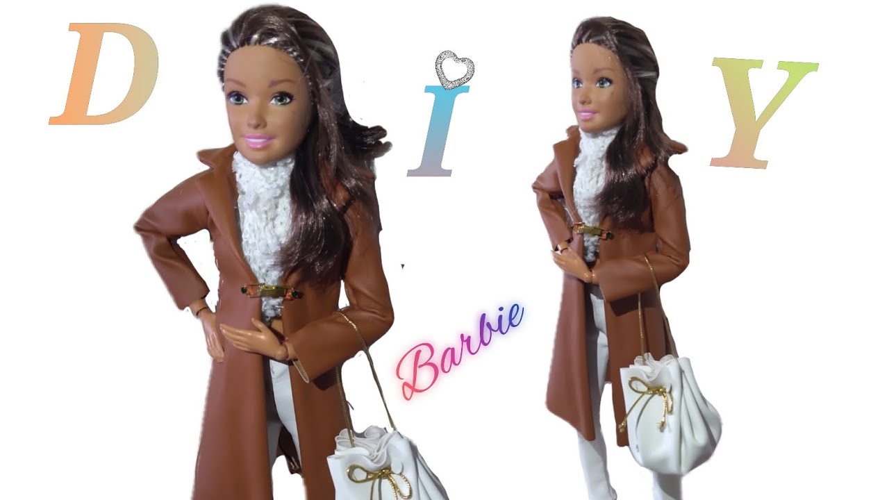 Como fazer Roupa para Barbie | DIY | Casaco Inverno ~ Roupas de boneca feita a Mão.