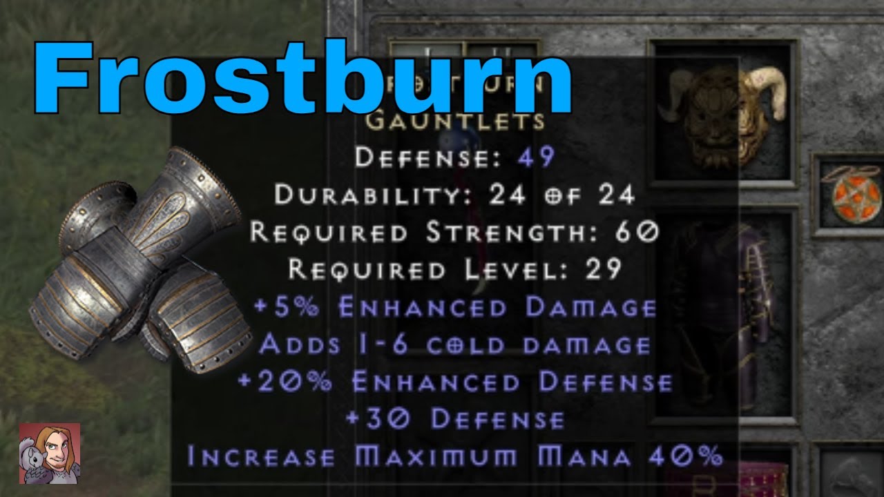 D2R Unique Items - Frostburn (Gauntlets)