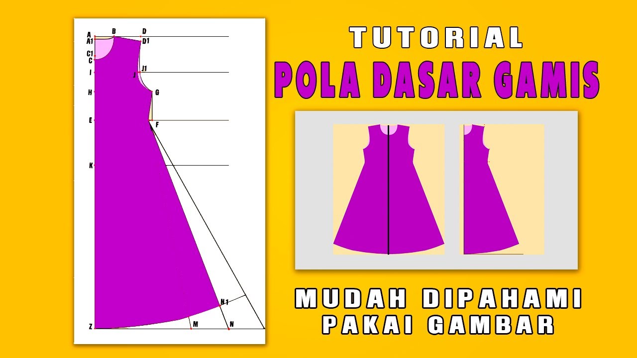 Tutorial Pola Baju Gamis, Sangat Mudah dengan Gambar